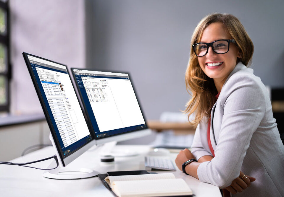 Woman using DentiMax for medical billing